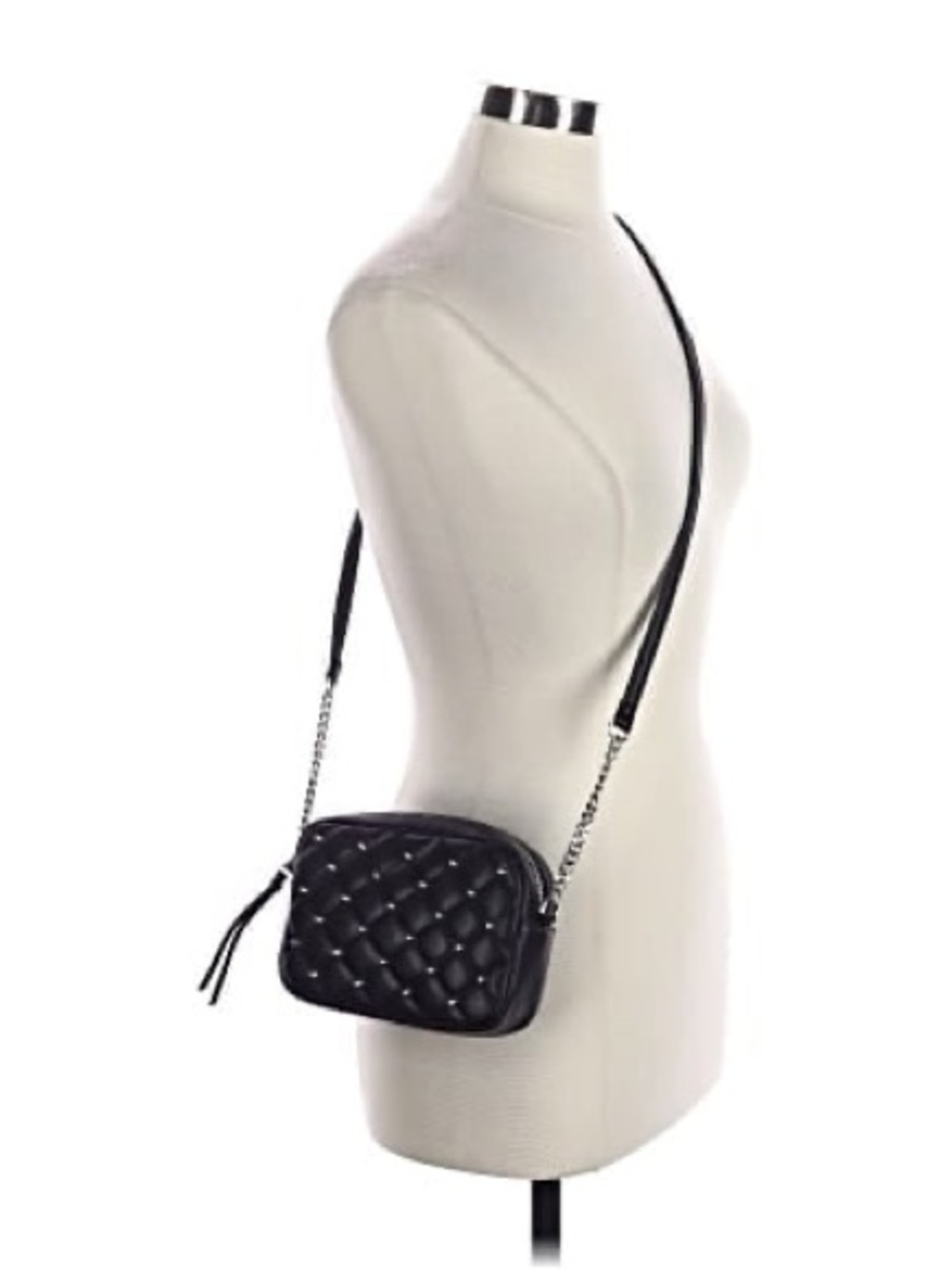 Rebecca Minkoff Black Quilted Studded Crossbody Camera Bag - Picture 2 of 5